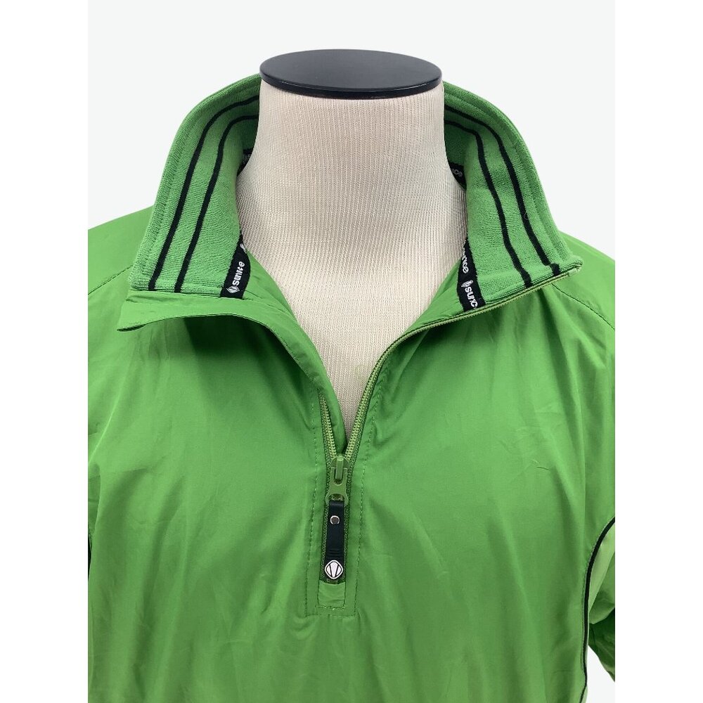 Sunice Green Half-Zip Short Sleeve Windbreaker Mens L Lightweight Golf Outerwear - Picture 2 of 9